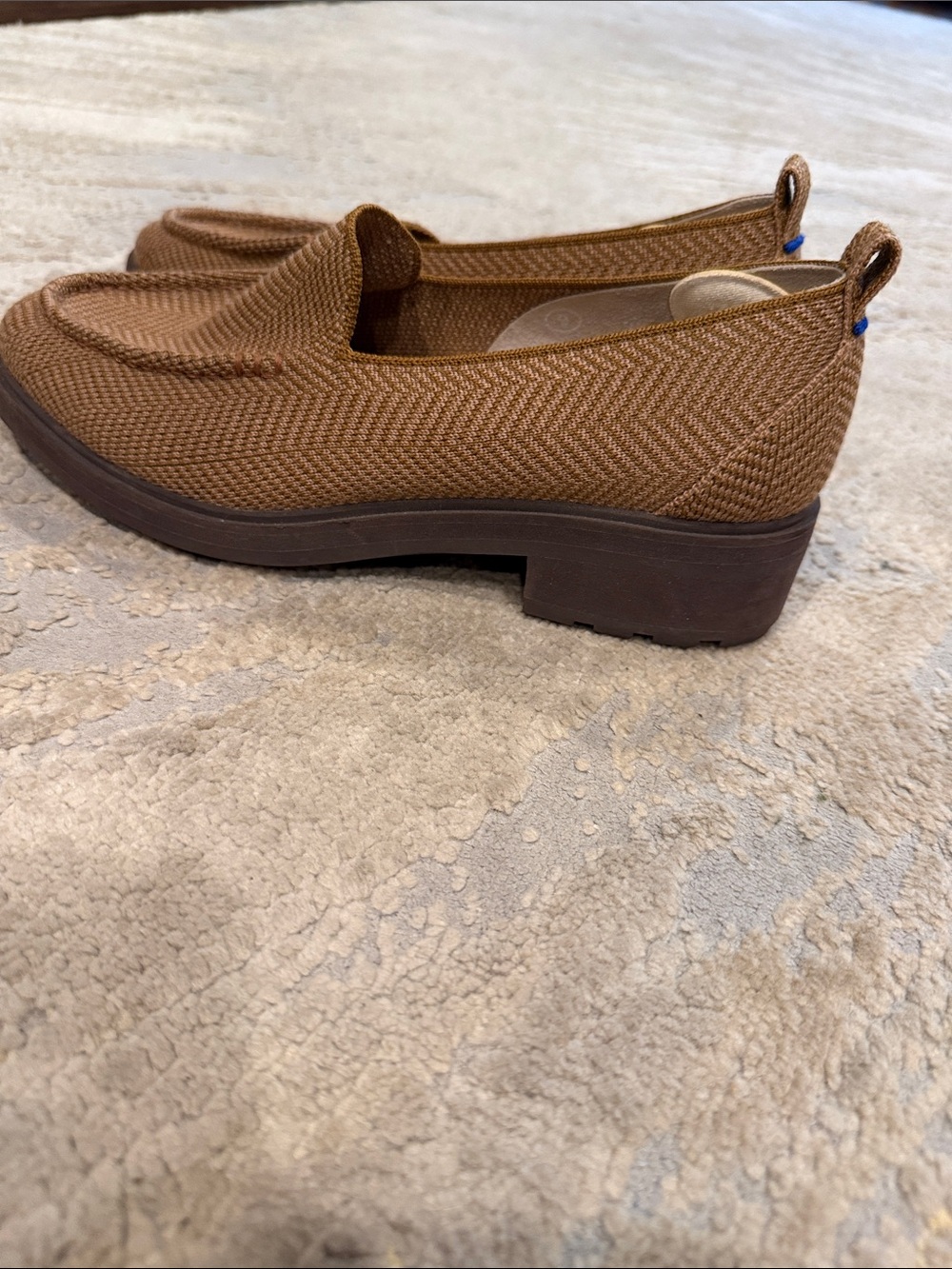 Brown Knit ROTHY'S The Lug Loafer Herringbone Pattern Loafers size 9